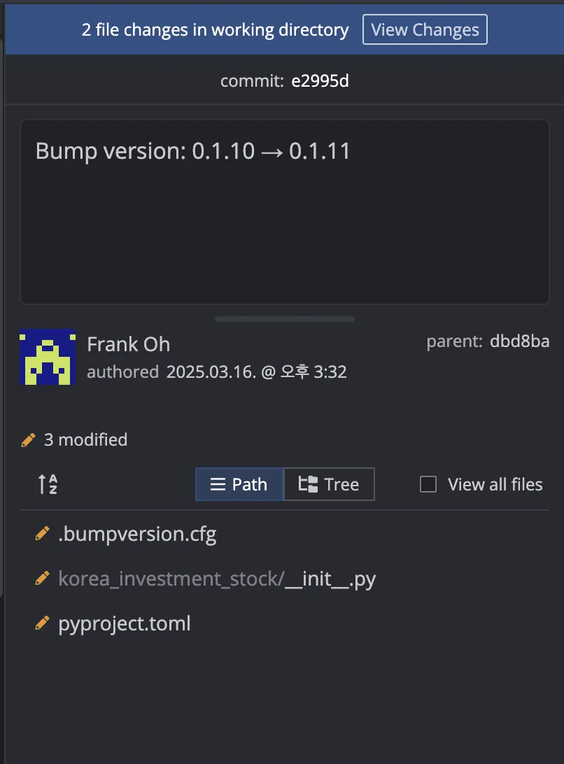 Gitkraken - File changes