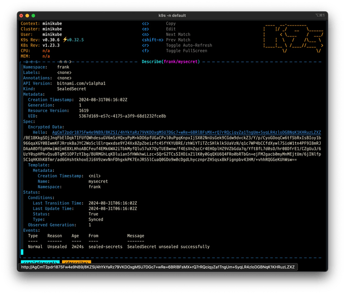 k9s - sealed secret